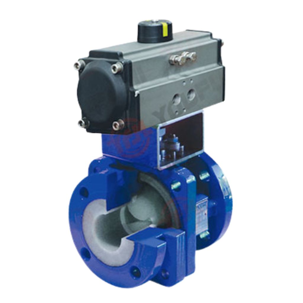 PFA Lined V port Ball Valve