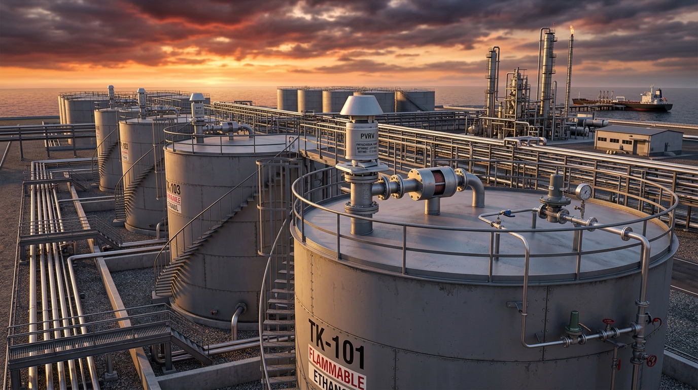 Complete Guide to Storage Tank Protection: Flame Arresters, Pressure-Vacuum Relief Vents, & Nitrogen Blanketing